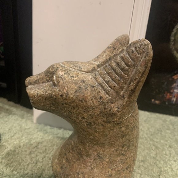 5.5” SandStone resin egyptian Cat Head Statue EGYPT 2.1 Pounds!  100% Authentic! - Picture 2 of 4